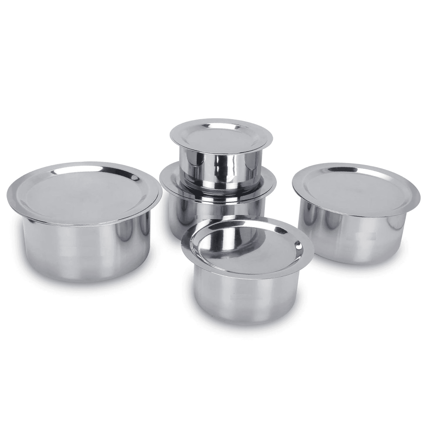 PROJAIN STEEL Copper Tope Set With Lid - 1000 ml, 5 Pieces, Multicolour