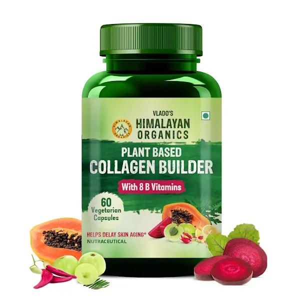 Vlado's Himalayan Organics Plant Based Collagen Builder for Hair and Skin with Biotin and Vitamin C - 60 Veg Capsules