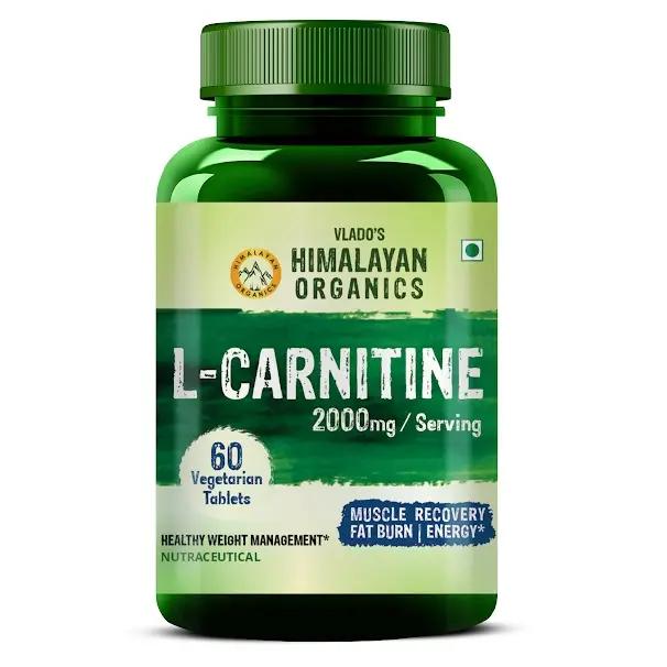 Vlado's Himalayan Organics L-Carnitine 2000 Mg | Healthy Weight Management | Supports Muscle Recovery, Boost Energy, Endurance, And Fat Burn - 60 Vegetarian Tablets