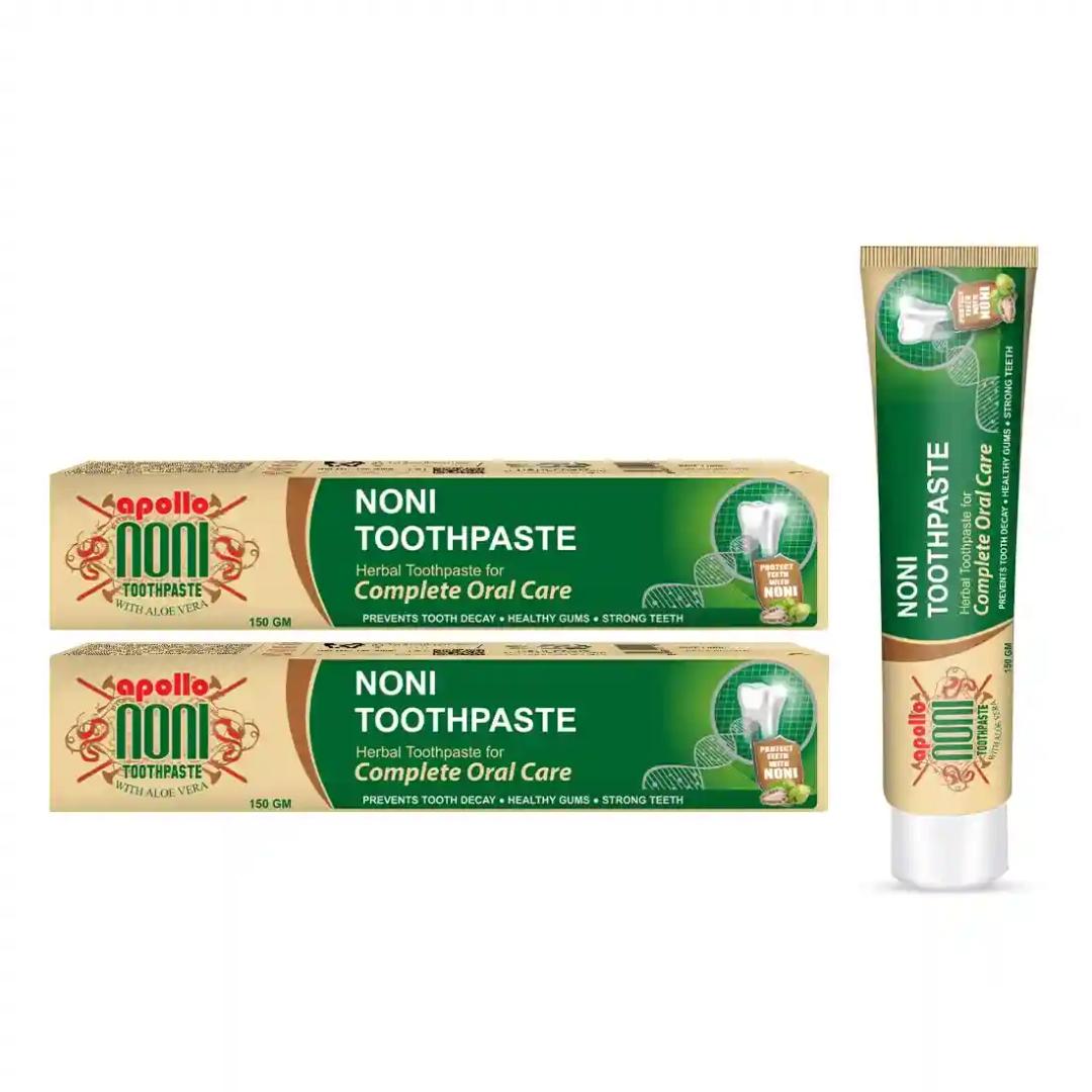 Apollo Noni Toothpaste | Best Natural and Herbal Toothpaste 150gm (75gm*2)