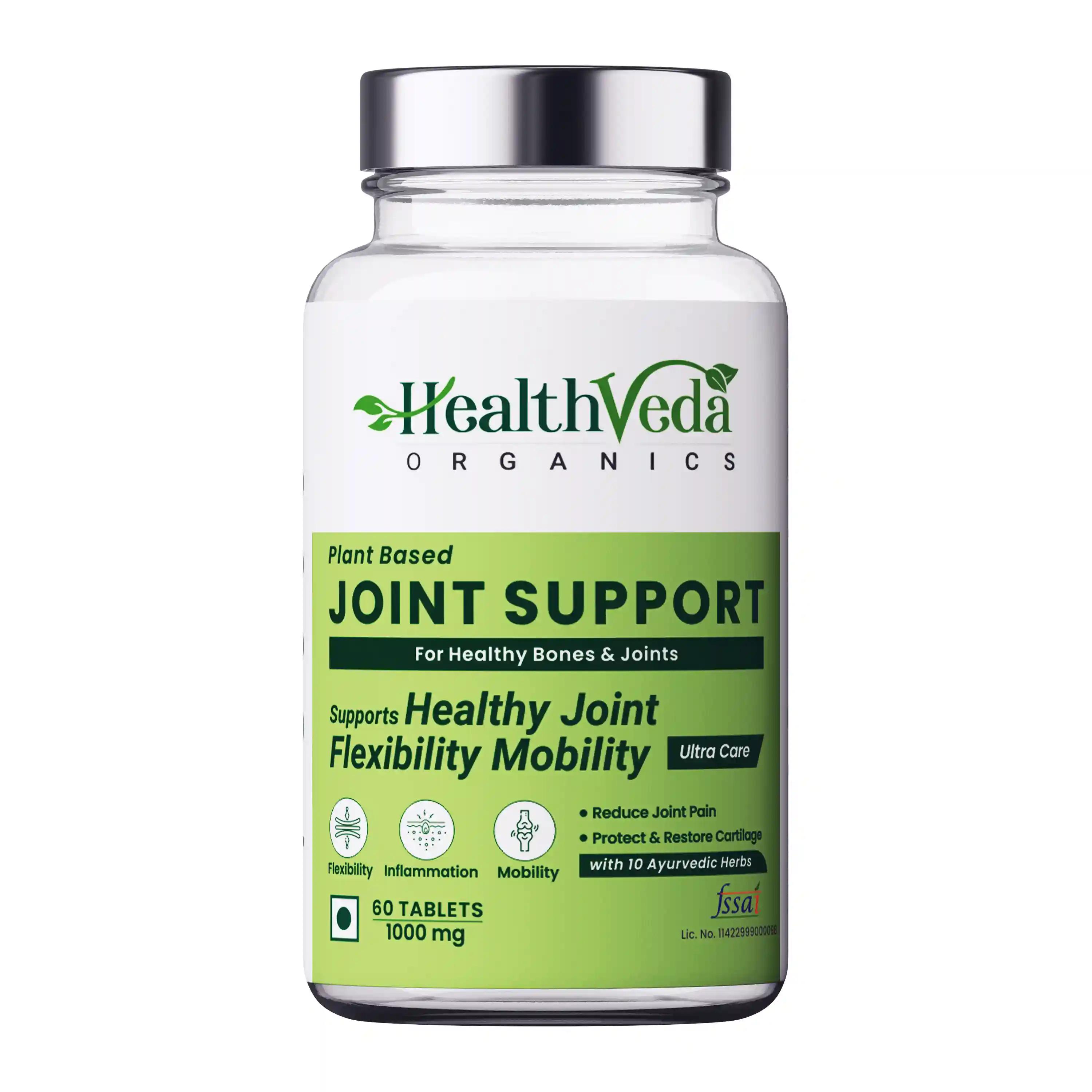 Health Veda Organics Plant Based Joint Support Supplement for Healthy Joints & Strong Bones, 60 Veg Tablets