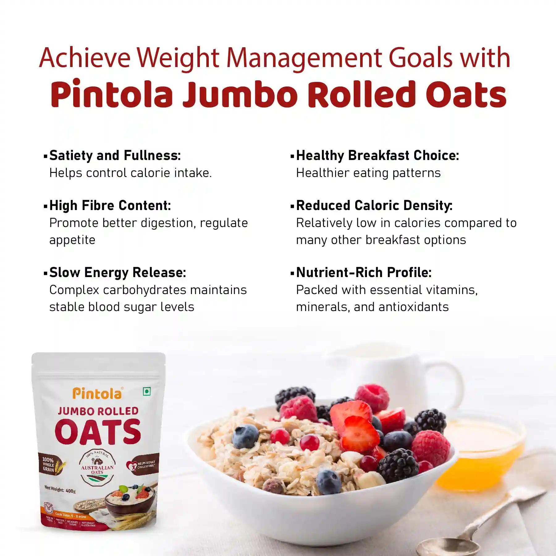 Pintola Oats, 100% JUMBO Rolled Oats - 400g