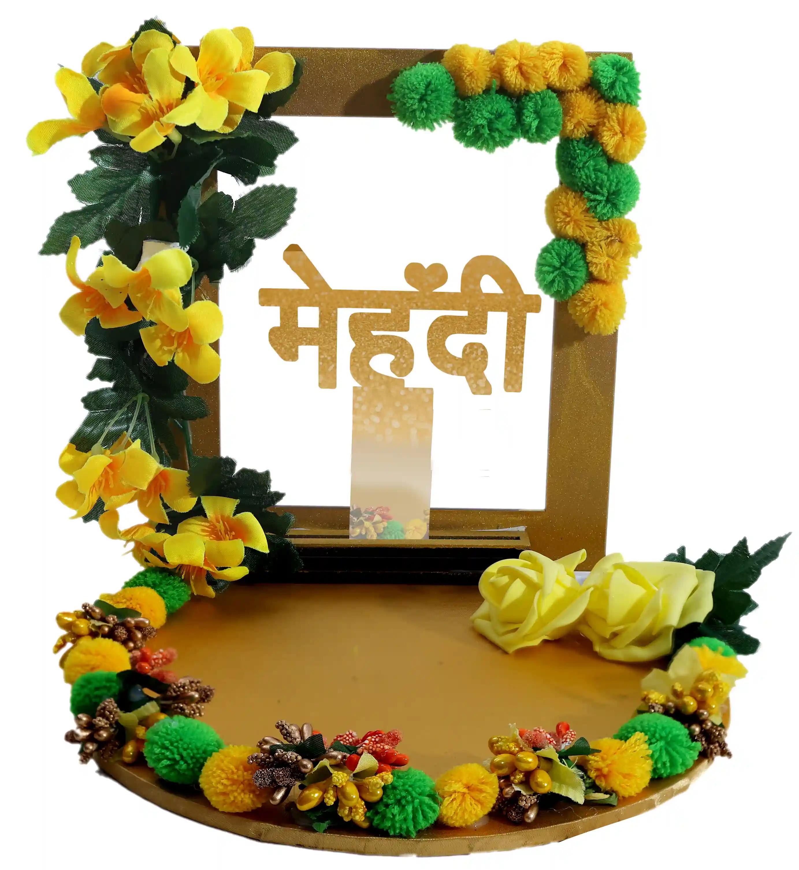 Haldi/Mehendi Decoration Platter - Gold