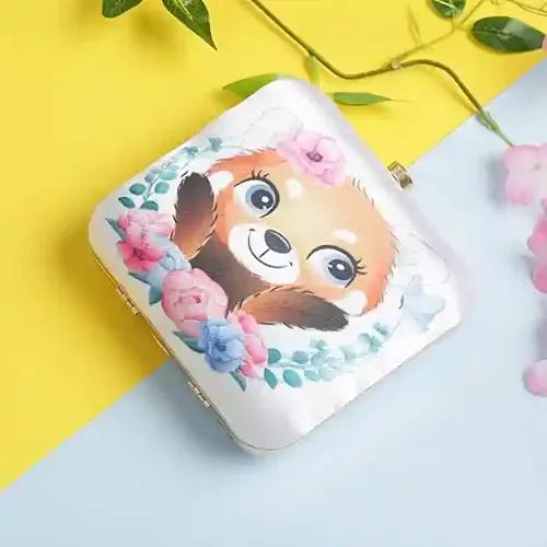 Baby Fox Print Designer Clutch For Women