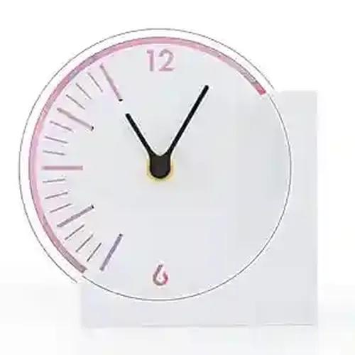 3 Lines Acrylic Squircle Table Clock with Unique Design | Size 11 X 11 cm | Stylish Timepiece for Home and Office Dcor | Analog | Size Small |