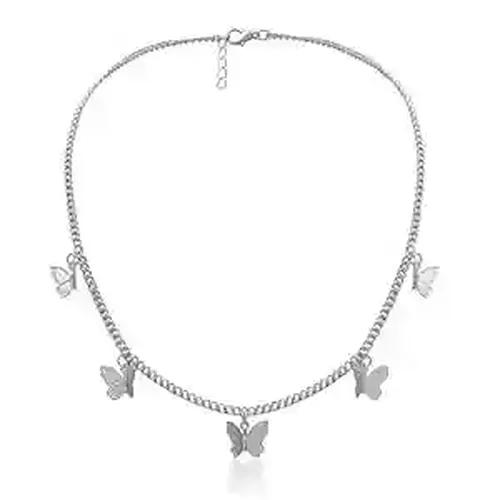 Butterfly Charm Silver Plated Neckpiece