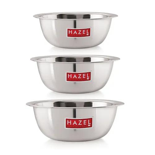 HAZEL Stainless Steel Mixing Bowl | Mixing Bowl for Cake Batter | Kitchen and Baking Accessories Items