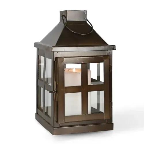 Behoma Vintage Style Lantern for Home Decoration |Candle and Tealight Holder for Table-top & Wall-hanging | Indoor & outdoor events | Chocolate Brown Colour Large (Candle/lights NOT Included)