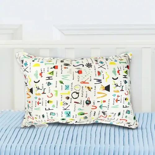 Sleepsia Microfiber Baby Pillow For Sleeping - Soft Kids Pillow With Alphabetic Print (12" X 18" )