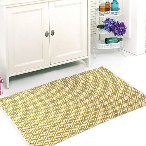 THE HOME TALK Weaved Cotton Carpets | Contemporary Decorators | Area Rugs for Bedroom, Center Table, Living Room, Drawing Room, Hall | Machine Washable