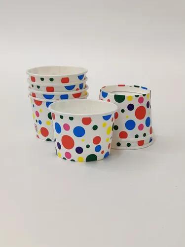 PARICOTT 150ml Ice Cream Cup Paper Container / Paper Bowl Design -Polka Dot