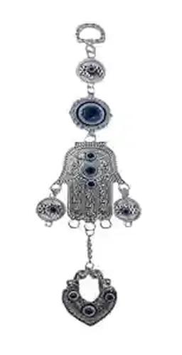 Pujahome Original Hamsa Hand with Evil Eye Hanging for Good Luck Prosperity Zodiac Success Health Wealth Home Office Entrance Nazar Battu