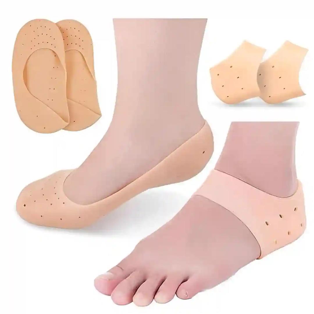 KHUSHIYA ENTERPRISE Anti Crack Full And Free Half Anti Crack Pain Relief Socks Combo Anti Crack Full Length Silicone Foot Protector Moisturizing Socks For Foot-Care And Heel Cracks, Socks