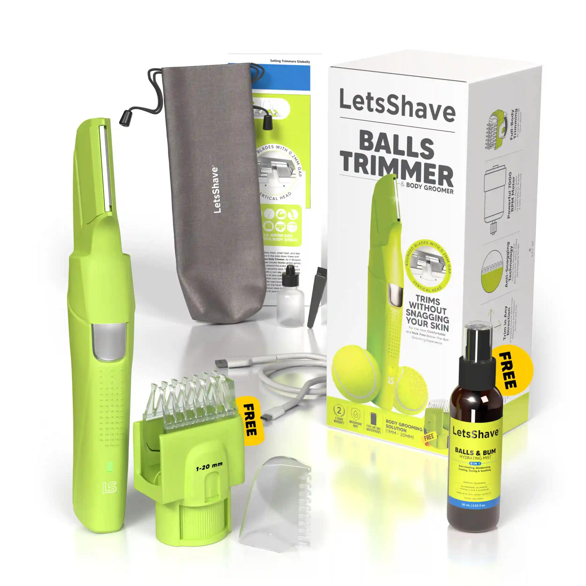 LetsShave Balls Trimmer With Balls Mist For Men