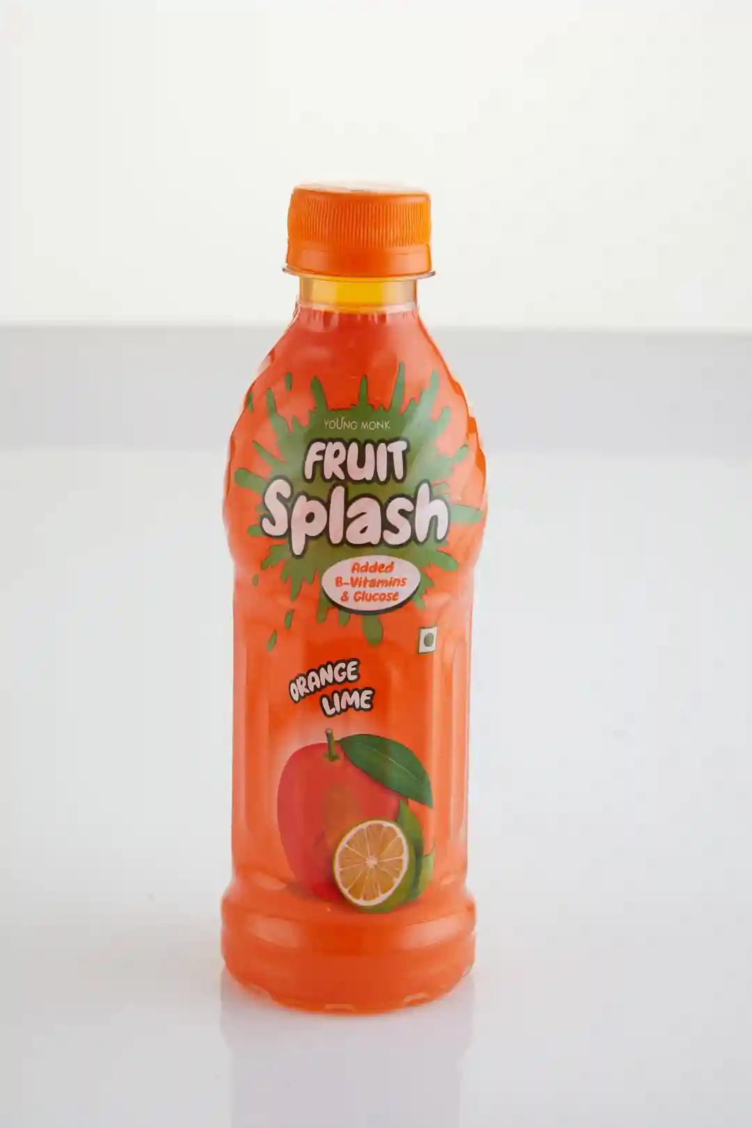 Young Monk Fruit Splash Drinks - Vitamin B & Glucose - Orange & Lime Flavour - Ready to Serve Fruit Beverages (Pack of 6)