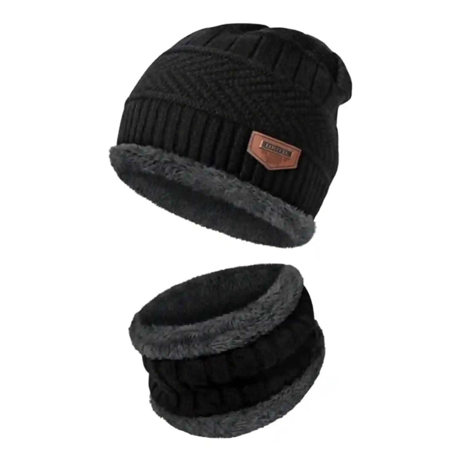 YOUTH ROBE Winter Woolen Beanie Cap & Muffler for Men & Women| Beanie Cap| Winter Clothing Set| Winter Cap| Head & Neck Warmer| 1 Set|