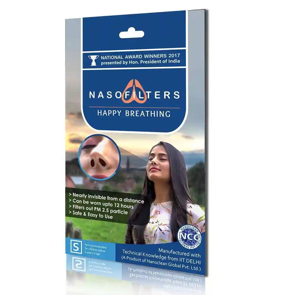 NANOCLEAN Nasofilter with Nanofiber Technology up to 12 Hours Protection from Air Pollution, Dust,Bad Environment (Small - Pack of 24)