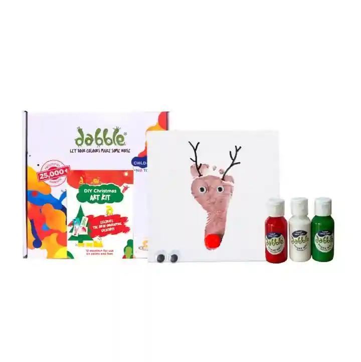 Dabble DIY Christmas Art KIT | Non Toxic and Child Safe | Gift for Little Artists | Frame Your Baby's Precious Memory|Perfect Festive Gift for Kids| for Ages 1 Year+