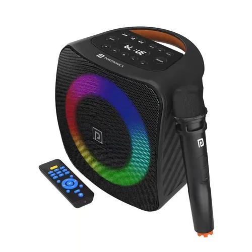 Portronics Dash 40W TWS Bluetooth Portable Speaker with Wireless Karaoke Mic. with Digital Display (Black)