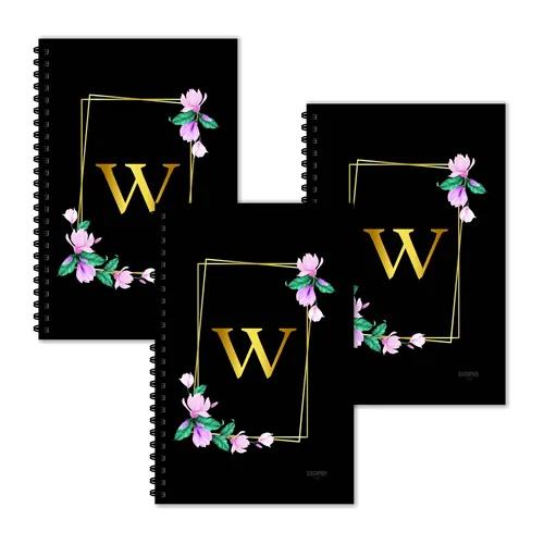 W Letter Ruled Diaries - Pack Of 3