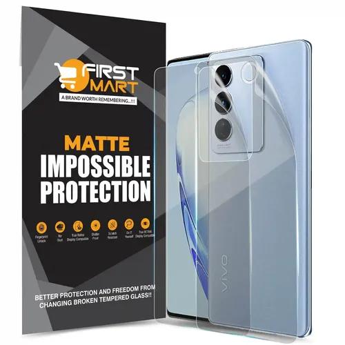 FIRST MART Screen Protector for Vivo V27 Pro 5G - Front and Back Nanofiber Unbreakable Membrane Case Friendly Full Edge to Edge Screen Coverage & Installation Kit (Matte)