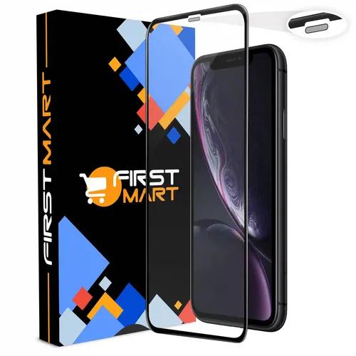 FIRST MART Advanced HD+ Tempered Glass for iPhone XR and iPhone 11 (6.1 Inch) with Speaker Mesh Dust Filter Edge to Edge Screen Protection & Easy Installation | Black