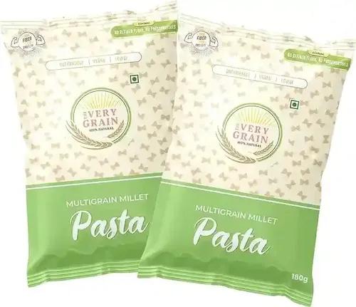 The Very Grain Whole Wheat Pasta | High Protein and Fiber | Delicious Healthy Macaroni Contains Bajra, Ragi, Kodo Millets Gluten Free Low GI No Maida, Refined | Pack of 2 (180 Grams Each)