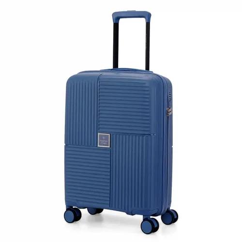 Nasher Miles Singapore Hard-Sided Polypropylene Cabin Luggage Navy Blue 20 inch | 55cm Trolley Bag