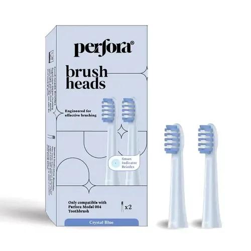 PERFORA Replacement Brush Heads For Perfora Rechargeable Toothbrush Model V4 | Toothbrush For Effective Brushing & Plaque Removal For Healthier Smile With Soft Bristles | Crystal Blue