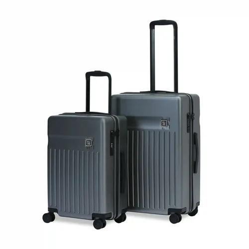 EUME Classic Cabin 55 Cm And Check-In Medium 65 Cm Luggage|Polycarbonate Set Of 2 -Graphite Grey