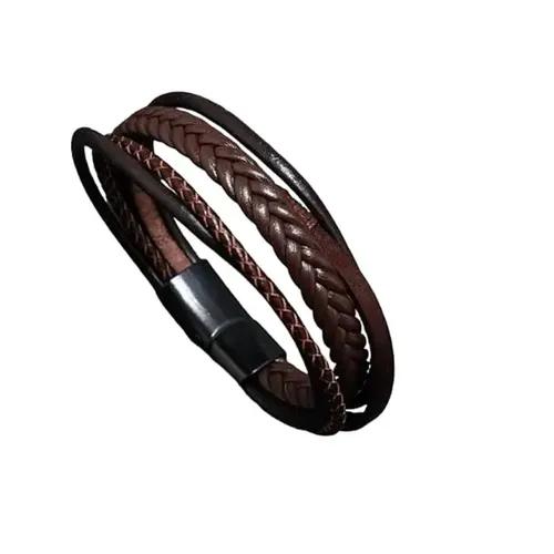 Classic Brown Men's Leather Bracelet