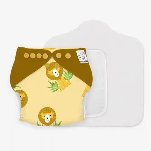 Snugkins New Age Reusable Soaker Booster Cloth Diapers for Babies - Lion-Hearted( 0-2 years)