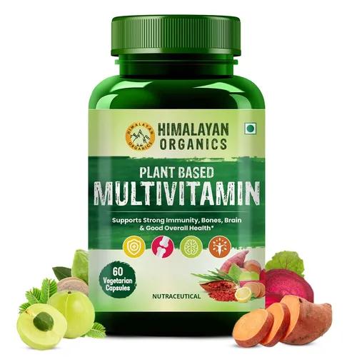 Vlado's Himalayan Organics Plant Based Multivitamin 60+ Ingredients With Vitamin B1, B2, B3, B5, B6, B7, B9, B12, A, C, D, E, K, Calcium etc |Healthy Bones & Joints etc,Good For Men & Women - 60 Veg Capsules