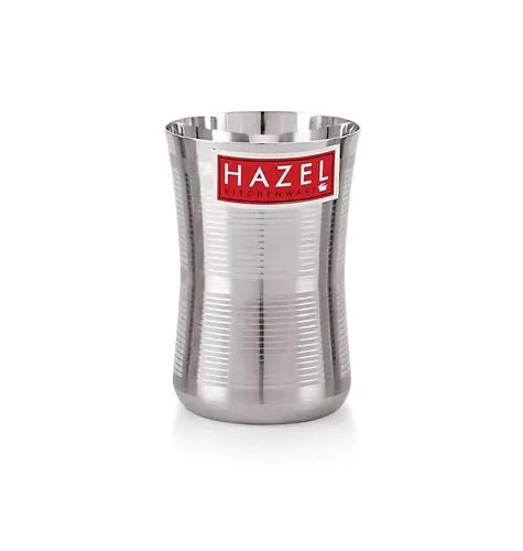 HAZEL Stainless Steel Damru Shape Jumbo Water Lassi Glass, 650 ML