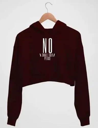 No small talk please - Women's crop hoodie - XS