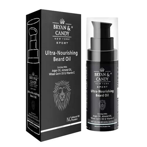 Bryan & Candy Lion Series Ultra Nourishing Beard Oil for Men - 30 ml, Enriched with Argan Oil, Wheat Germ Oil & Vitamin E