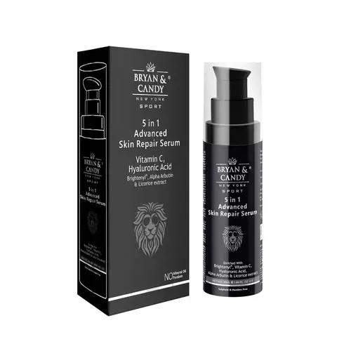 Bryan & Candy NewYork Lion Series 5 in 1 Advanced Skin Repair Serum For Men - 50 ml, Enriched with Brightenyl, Vitamin C, Hyaluronic Acid, Alpha Arbutin & Licorice Extract