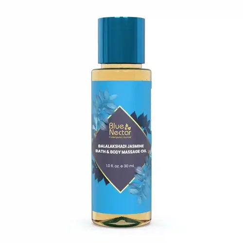 BLUE NECTAR Body Oil for Women & Men | Bath & Body Massage Oil with Ashwagandha & Natural Jasmine Oil (30 ml)