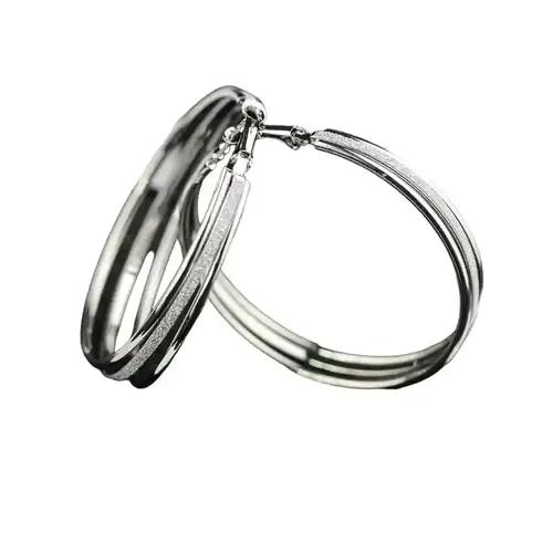 Silver Big Chunky Hoop Earring