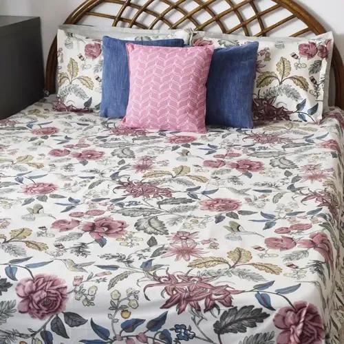 The Rosy Life All over Printed King Sized Bedsheet Set