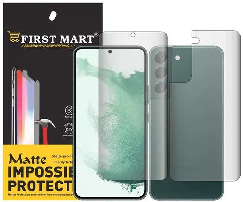 FIRST MART Screen Protector for Samsung Galaxy S22 5G - Edge to Edge Front and Back 4 Layer Ultra Thin Unbreakable Membrane - Case Friendly Screen Coverage & Installation Kit (Matte)