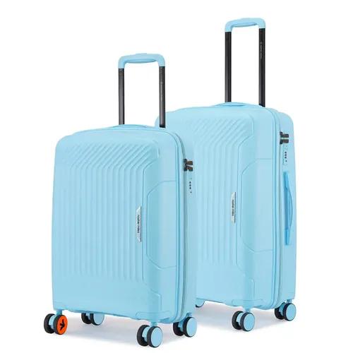 Nasher Miles Coorg Hard-Sided Polypropylene Luggage Set of 2 Sky Blue Trolley Bag|Suitcase (55 & 65 cm)