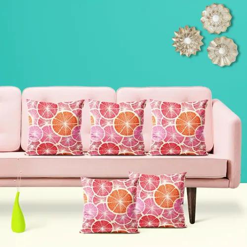 ArtzFolio Grapefruit | Decorative Cushion Cover for Bedroom & Living Room | Cotton Canvas Fabric | 12 x 12 inch (30 x 30 cms); Single Piece