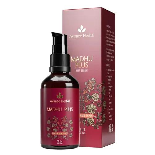 AVIMEE HERBAL Madhu Plus Herbal Hair Serum With Spf 15 For Frizz Free & Silky Smooth Hair With Keratin Protein & Argan Oil, 50 Ml, Pack of 1