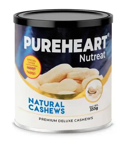 PUREHEART Nutreat Natural Cashews (333 Gm) Premium Whole Crunchy & Delicious Cashewnuts/Kaju/Dry Fruit - Pack Of 1