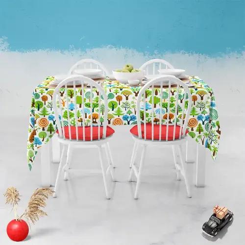 ArtzFolio Tree Collection | Table Cloth Cover for Dining & Center Table | Washable Waterproof Polyester Fabric | 4-Seater Table; 42 x 63 inch (107 x 160 cms)