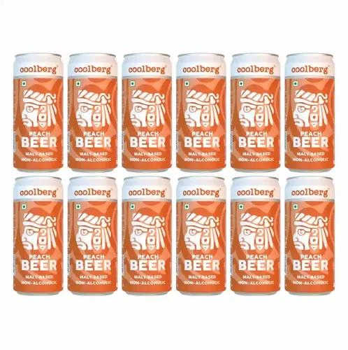 Coolberg Peach Non Alcoholic Beer 300ml CANs - Pack of 12 (300ml x 12)