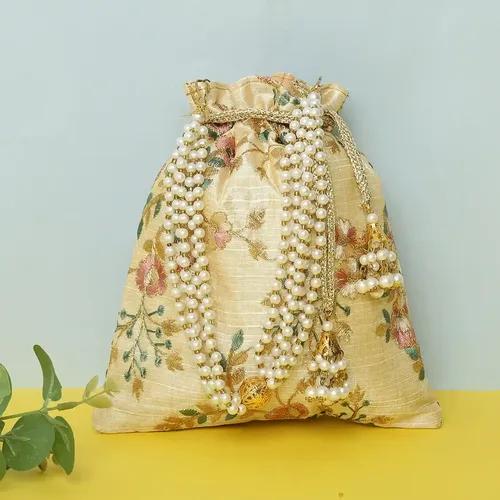 Evening Potli Bag For Women - Gold