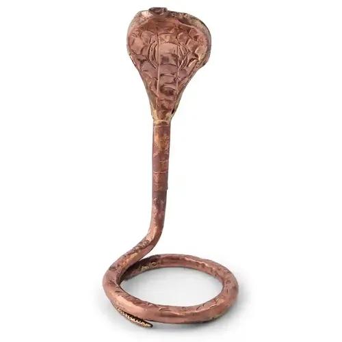 ALODIE Copper Naag for Shivling for Pooja - Serpent Adornments Copper Snake for Shivling for Puja - Naag Designs for Shivling - Shive Snake for Shivling - Symbolism Nag for Shivling (Height 22 cm)