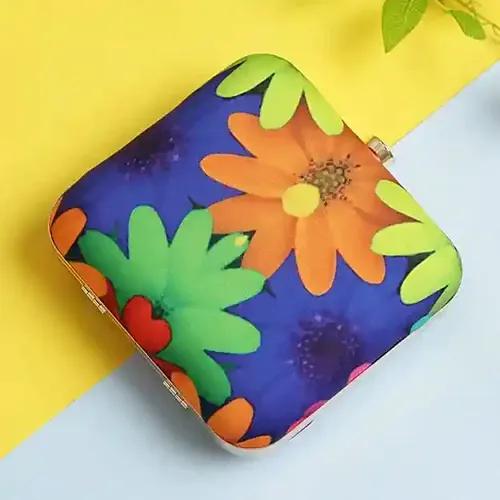 Bright Printed Floral Clutch For Women - Multicolour